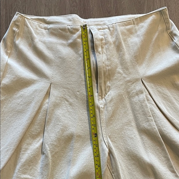 Cider Women Cream Wide Leg Pleated Pants XL Contemporary Coastal Bohemian Preppy - Picture 9 of 12